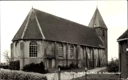 Ak Maasdam Südholland, Ned. Herv. Kerk St. Anthoniepolder