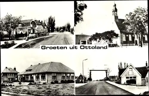 Ak Ottoland Graafstroom Südholland, Straßenpartie, Kerk, Häuser