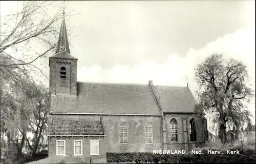 Ak Nieuwland Vijfheerenlanden Südholland, Nederlandse Hervormde Kerk