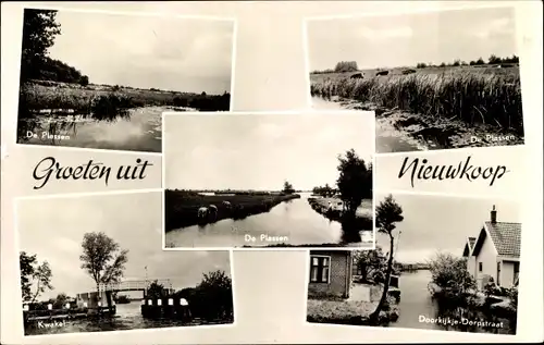 Ak Nieuwkoop Südholland Niederlande, De Plassen, Kwakel, Doorkijkje Dorpstraat