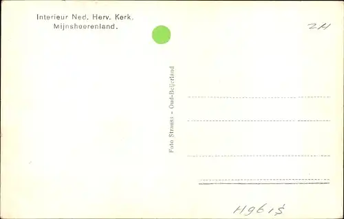 Ak Mijnsheerenland Südholland, Interieur Nederlandse Hervormde Kerk