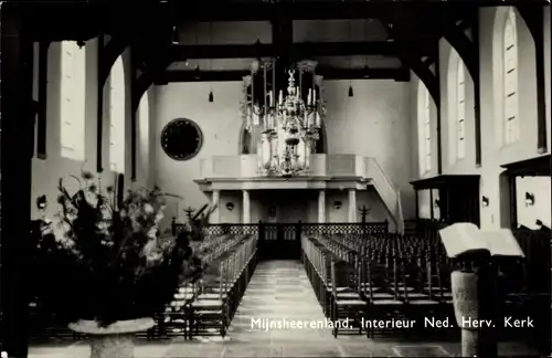 Ak Mijnsheerenland Südholland, Interieur Nederlandse Hervormde Kerk