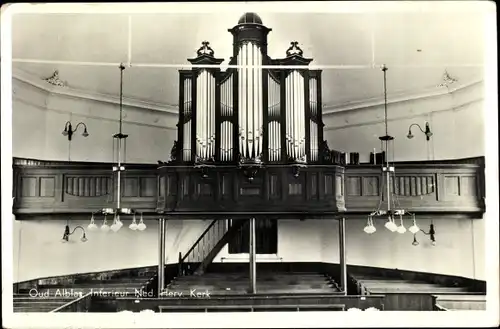 Ak Oud Alblas Südholland, Interieur Nederlandse Hervormde Kerk, Orgel