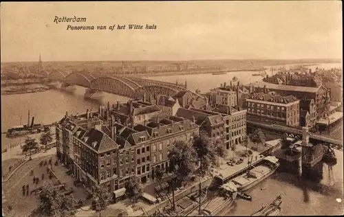 Ak Rotterdam Südholland Niederlande, Panorama vanaf het Witte Huis