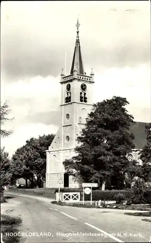 Ak Hoogblokland Südholland, Hoogbloklandseweg en Ned. Herv. Kerk