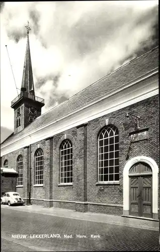 Ak Nieuw Lekkerland Molenlanden Südholland, Nederlandse Hervormde Kerk