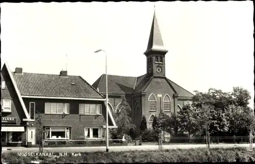 Ak Muselkanaal Groningen, Ned. Herv. Kerk