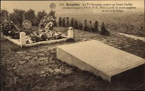 Ak Bruxelles Brüssel, Le Tir National, Miss Cavell, Ehrenfriedhof