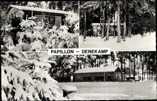 Ak Denekamp Overijssel Niederlande, Papillon, Campingpark im Winter