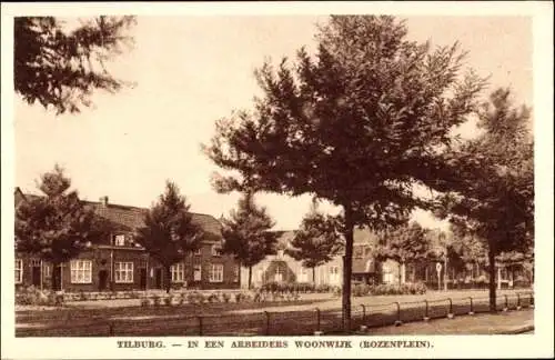 Ak Tilburg Nordbrabant Niederlande, In een Arbeiders Woonwijk, Rozenplein