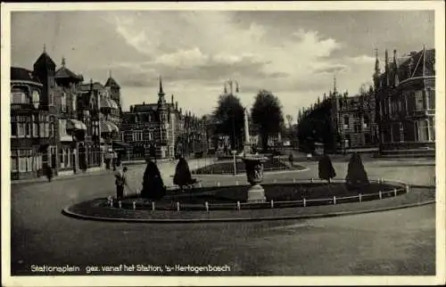 Ak 's Hertogenbosch Nordbrabant Niederlande, Stationsplein