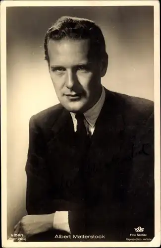 Ak Schauspieler Albert Matterstock, Portrait