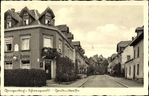 Ak Gengenbach im Schwarzwald, Gartenstraße, Wirtschaft zur Badenia