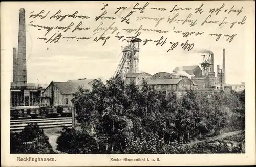 Ak Recklinghausen im Ruhrgebiet, Zeche Blumenthal I und II