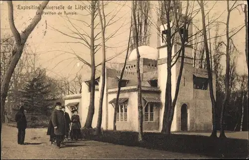 Ak Liège Lüttich Wallonien, Exposition Universelle 1905, Le Pavillon de Tunisie, Besucher