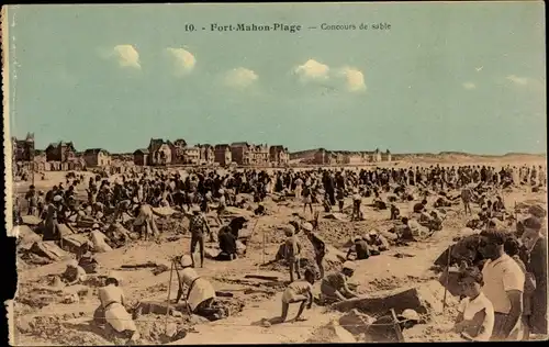 Ak Fort Mahon Plage Somme, Concours de sable