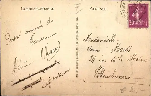 Ak Tarare Rhône, Monument A. Simonet par Bailly