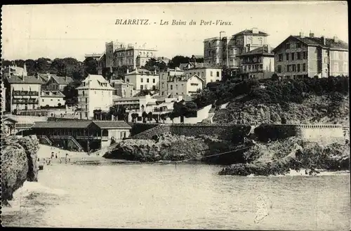 Ak Biarritz Pyrénées Atlantiques, Les Bains du Port Vieux