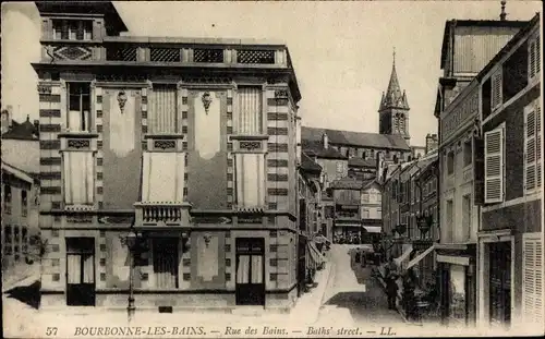 Ak Bourbonne les Bains Haute Marne, Rue des Bains