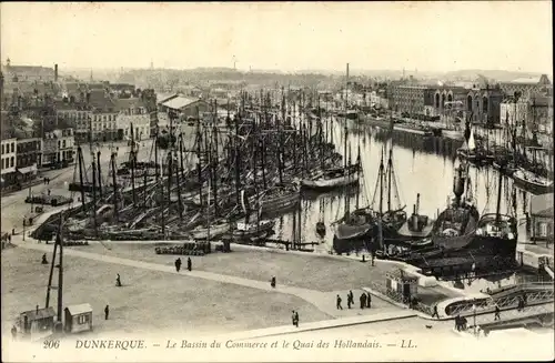 Ak Dunkerque Dünkirchen Nord, Le Bassin du Commerce et le Quai des Hollandais