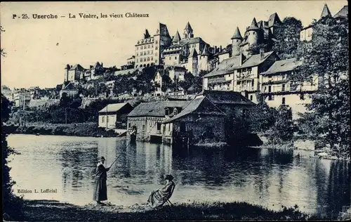 Ak Uzerche Corrèze, La Vezere, les vieux Chateaux