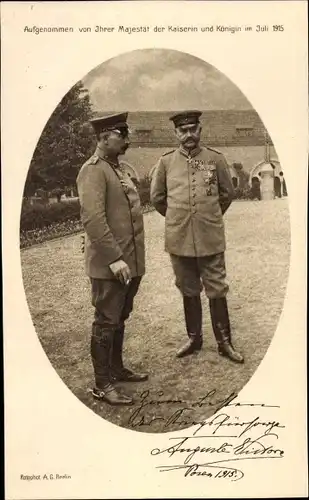 Ak Kaiser Wilhelm II., Generalfeldmarschall Paul von Hindenburg, Posen 1915