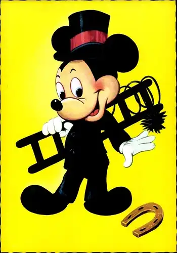 Künstler Ak Walt Disney, Mickey Mouse, Schornsteinfeger