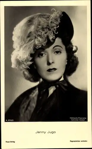 Ak Schauspielerin Jenny Jugo, Portrait, Hut, Ross Verlag