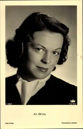 Ak Schauspielerin Ali Ghito, Ross 3384/1