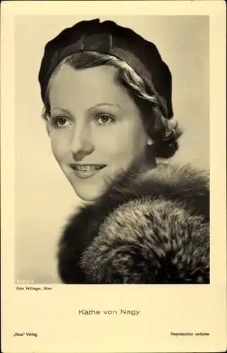 Ak Schauspielerin Käthe von Nagy, Portrait