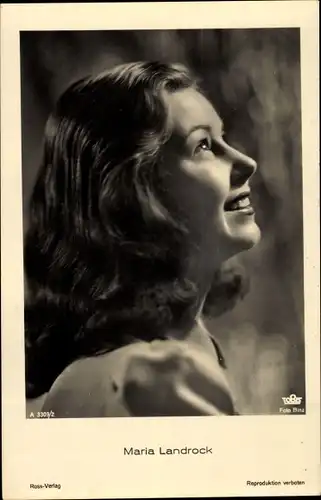 Ak Schauspielerin Maria Landrock, Profilansicht, Tobis Film, Ross Verlag A 3309 2