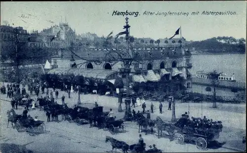 Ak Hamburg, Alter Jungfernstieg, Alsterpavillon