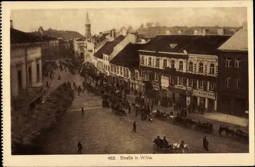 Ak Vilnius Wilna Litauen, Östlicher Kriegsschauplatz, Ein Transport Verwundeter, I. WK