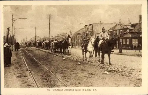 Ak Liepaja Libau Lettland, Deutsche Artillerie rückt ein, I WK
