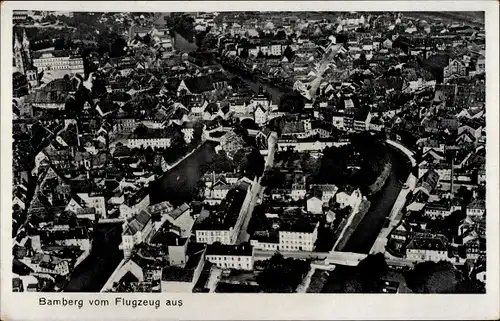 Ak Bamberg in Oberfranken, Totalansicht der Ortschaft, Fliegeraufnahme