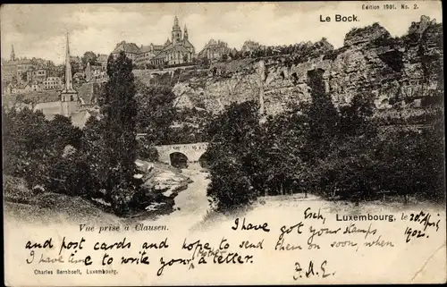 Ak Clausen Luxemburg, Vue prise, Le Bock