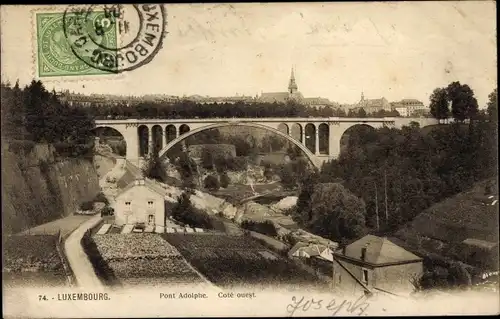 Ak Luxemburg Luxembourg, Pont Adolphe