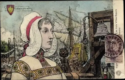 Ak Anvers Antwerpen Flandern, Les trois Villes Soeurs