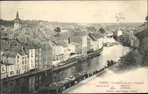 Ak Namur Wallonien, La Sambre vue de la Citadelle