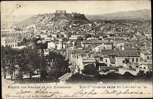 Ak Athen Griechenland, Panorama, Lykabettus
