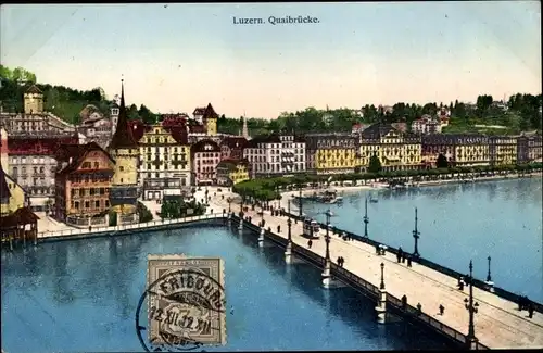 Ak Luzern Stadt Schweiz, Quaibrücke