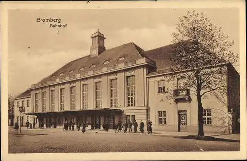 Ak Bydgoszcz Bromberg Westpreußen, Bahnhof