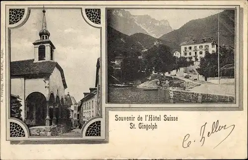 Ak Saint Gingolph Kanton Wallis Schweiz, Hotel Suisse