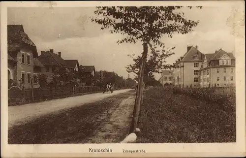 Ak Krotoszyn Krotoschin Posen, Straßenpartie im Ort