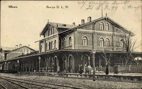 Ak Mława Mlawa Mielau Polen, Bahnhof, Gleisseite