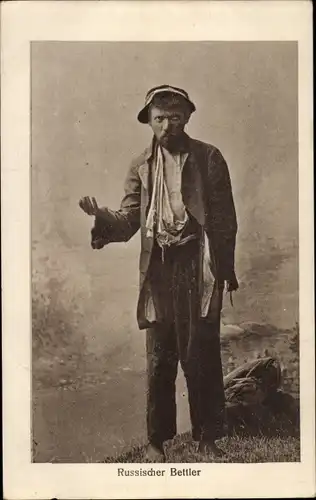 Ak Russischer Bettler, Portrait