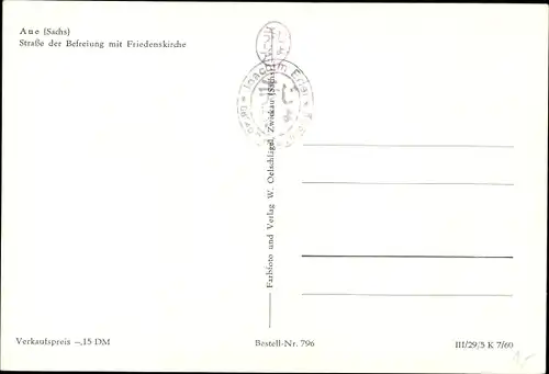 Ak Aue im Erzgebirge Sachsen, Straße der Befreiung mit Friedenskirche, Passanten