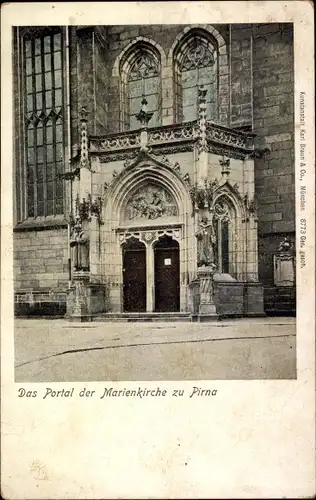 Ak Pirna an der Elbe, Das Portal der Marienkirche