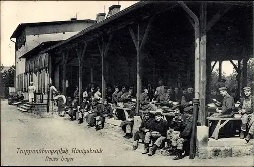 Ak Königsbrück in der Oberlausitz, Truppenübungsplatz, Neues Lager, Soldaten