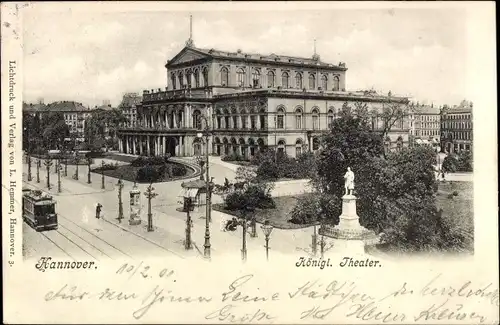 Ak Hannover in Niedersachsen, Königliches Theater, Denkmal